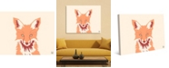 Creative Gallery Woodland Fox Face in Orange on Tan 20" x 16" Canvas Wall Art Print